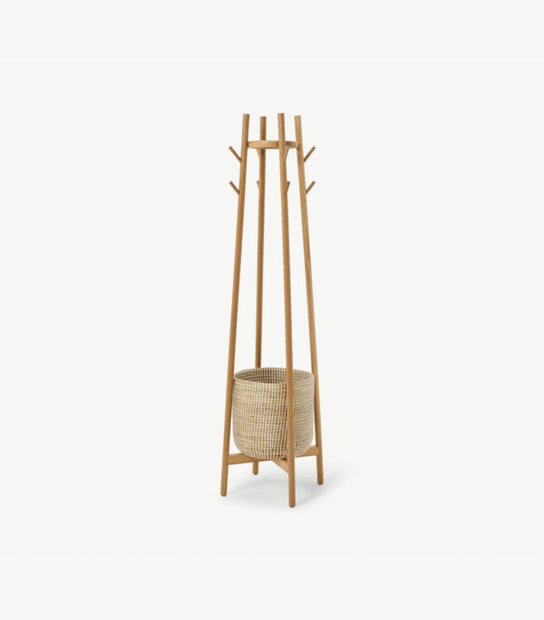 Coat Stand with Seagrass Basket